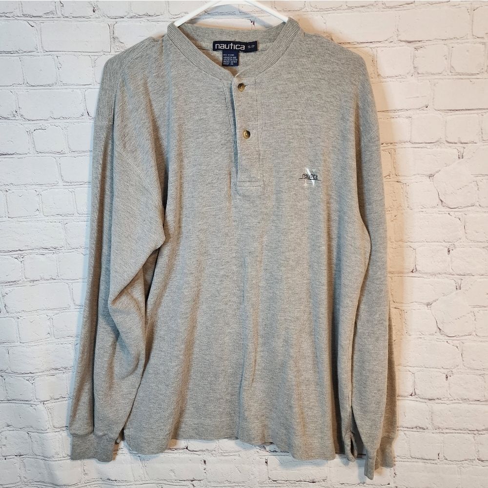 Men's Nautica longsleeve button-up thermal shirt, size small